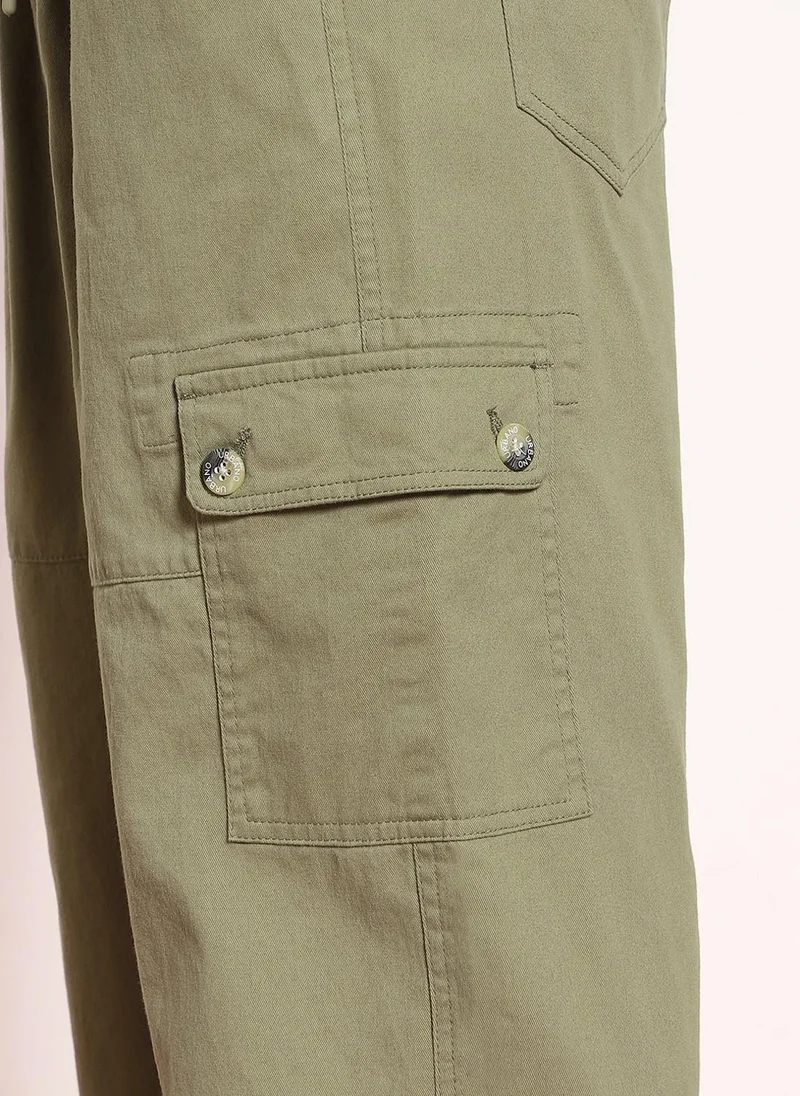 Urbano Fashion  Urbano Fashion Men's Light Olive Loose Baggy Fit Cargo Jogger Chino Pant with 6 Pockets Stretchable for Men | Best Price UAE